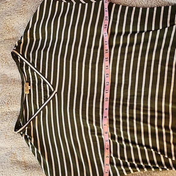 PIKO - SM Olive Green & White Striped Tunic Top/Dress - Picture 7 of 13